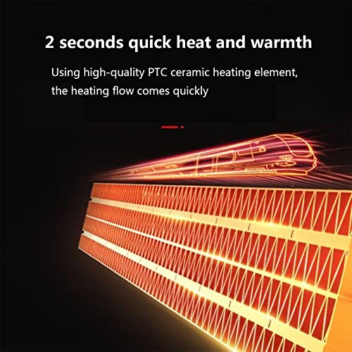 Keramische ventilatorkachel, draagbare ventilatorkachel, verstelbare thermostaat, stil, verticaal, energiezuinige verwarming, 2000 W, geschikt voor ruimtes tot 30 m2, kantelbeveiliging, - Afbeelding 6