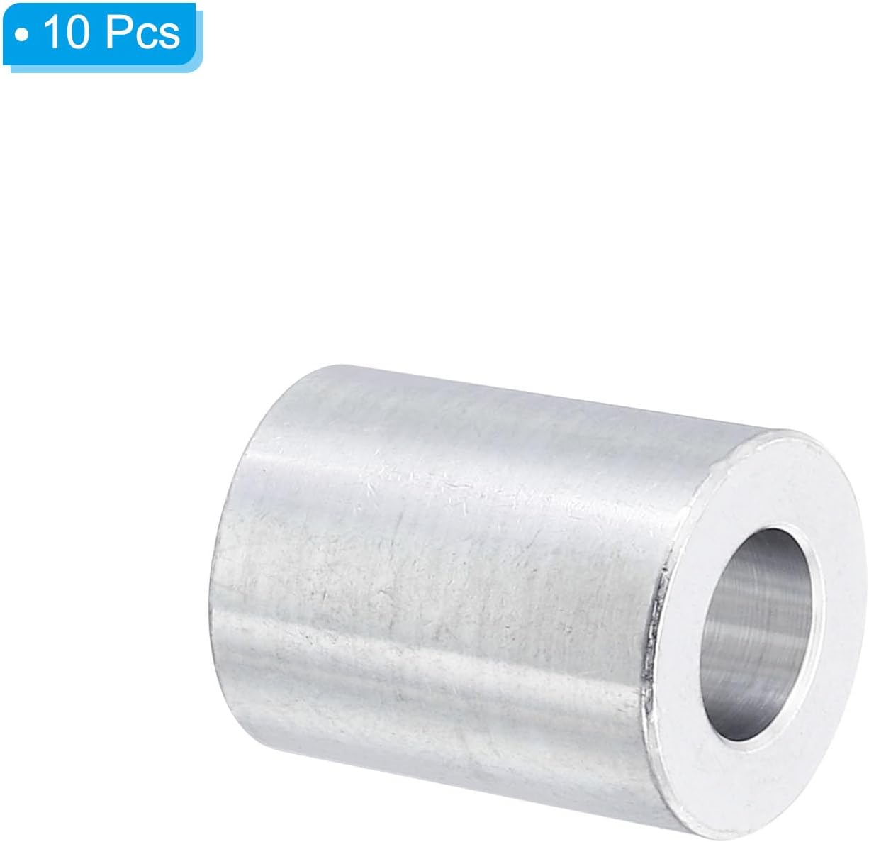 PATIKIL M8 Aluminum Spacers, 10 Pcs Metal Spacer Aluminum 8.2mm ID x 16mm OD x 20mm L Aluminum Spacer Screw Standoff Round for 5/16" or M8 Screw Bolts