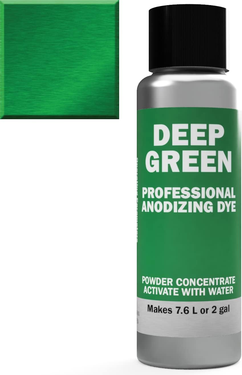 Professional Aluminum Anodizing Pigment Dyes | Green E-AEN | Light to Rich Green | Powder Concentrate Makes 7.6 Liters or 2 Gallons