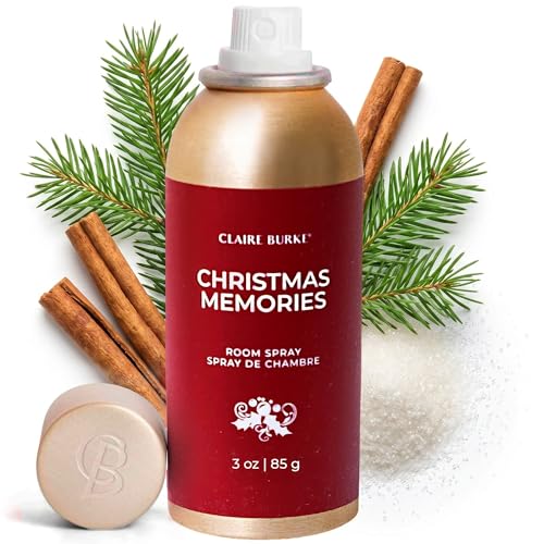 Claire Burke Christmas Memories Scent Room Spray, 3 oz - Fresh Home Fragrance & Air Freshener, Natural Scent Home Fragrance, Long Lasting Natural Air Freshener