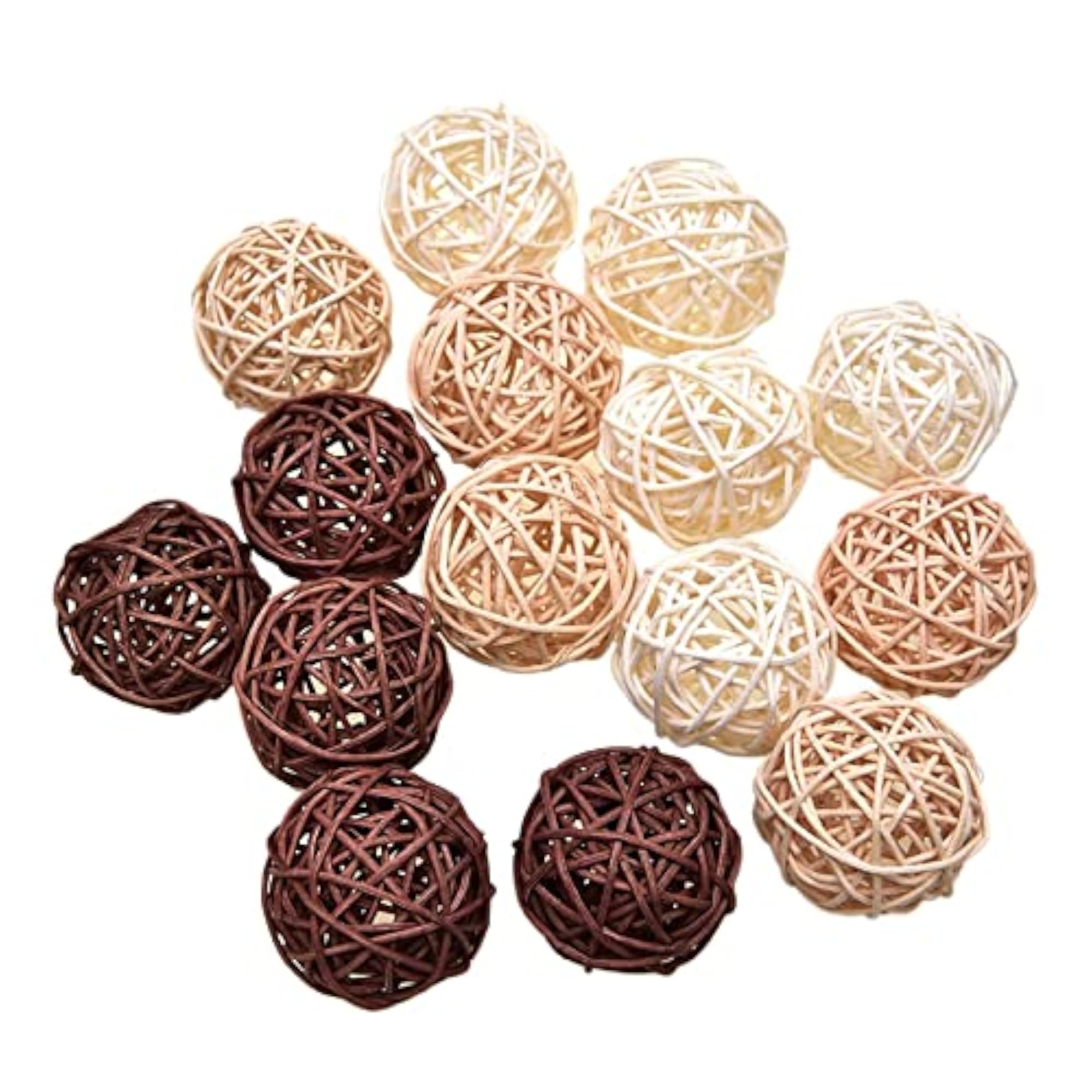 Rattan Wicker Cane Balls, 15pcs