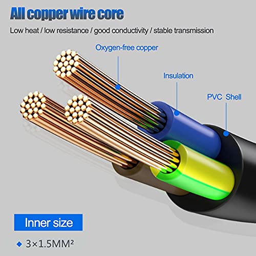 OVNSHVN Europea 90 Grad Stecker auf Buchse Steckdose Power VerläNgerung Kabel für PC Computer PDU (0,3)