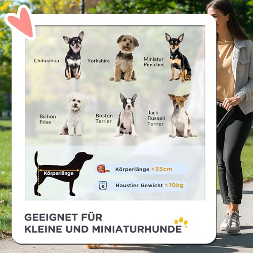 PawHut Hundewagen 2 in 1 Hundebuggy Faltbar klappbar Katzenwagen bis 10kg mit Aufbewahrungskorb, Kissen, Netzfenster, 360° drehbare Räder mit Bremse, Haustierbuggy für kleine Hunde, Rot