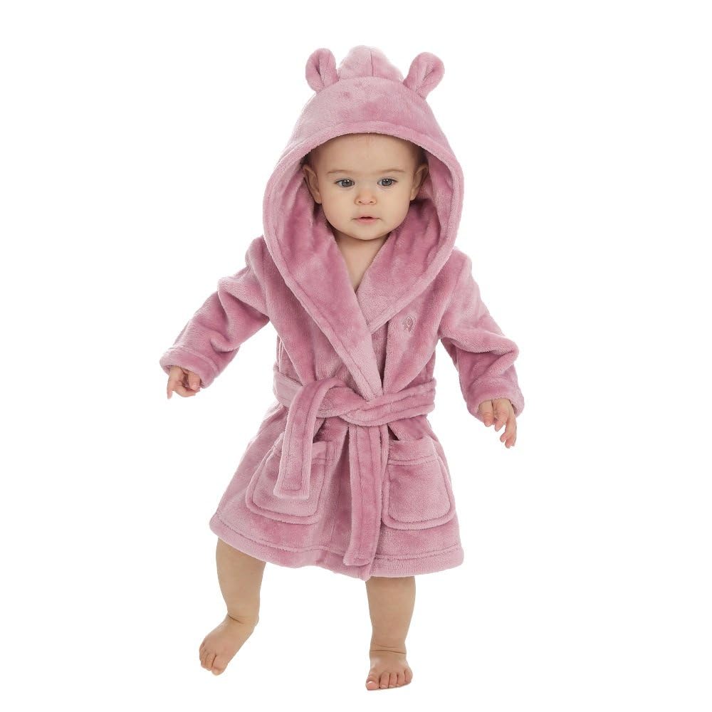 Baby Boys & Girls Unisex Dressing Gown (Ages 6-24 Months) Soft Plush Flannel Fleece Hooded Bath Robe — view 7