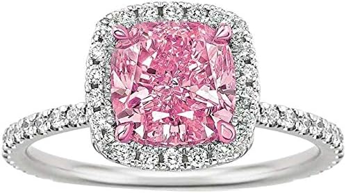 Sandistore125 Dainty Rose Necklace Flash Gemstone Ring Classic Women’s Gemstone Ring round Pendant Necklace