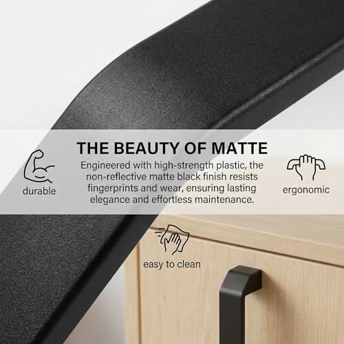 EAAGHK 6 Stück Möbelgriffe Schwarz 14cm x 4cm, Bügelgriff mit Bohrlocherabstand 120 mm Möbelgriffe Schrankgriffe Schubladen Knöpfe Tragegriff aus Kunststoff für Küchenschränke Kleiderschrank