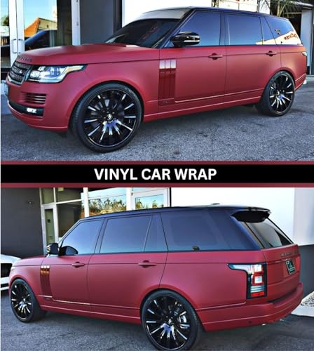 Image of WALLMATE Garnet Red Car Sticker Self Adhesive Bubble Free Vinyl Wrap for Car, Scooty, Cycle, Bike and Other Vihicle Interior & Exterior Decoration (Granet Red, 20X48 in)