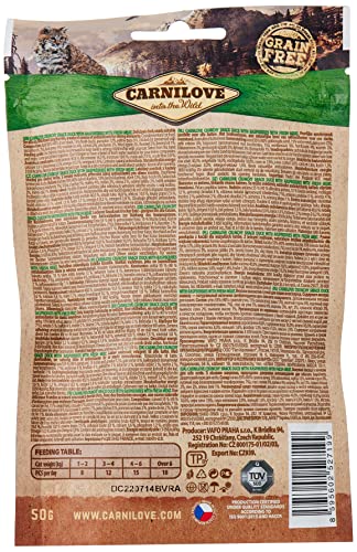 Carnilove Crunchy Snack Duck & Raspberries Leckerlis für Katzen, 50 g, 31 x 1,61 g, insgesamt 50 g