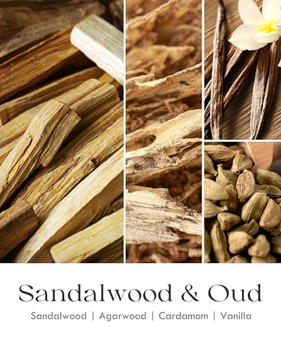 Image of AOOVOO Sandalwood Oud Candle - Sandalwood Candle, Scented Candles, Soy Candles for Home Scented, 9oz