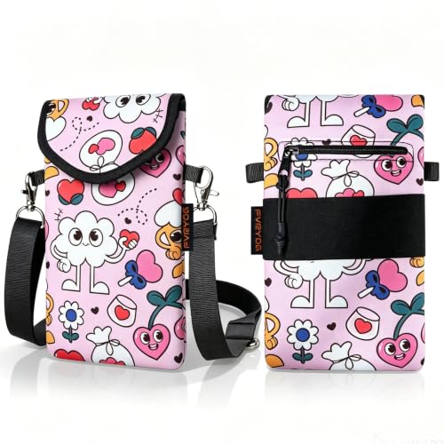 Image of Neoprene Phone Sleeve Pouch Case Bag for Men Women w /Crossbody Strap /Neck Lanyard for iPhone 17 /16 /15 /14 Pro Max, Samsung S25,Pixel 10