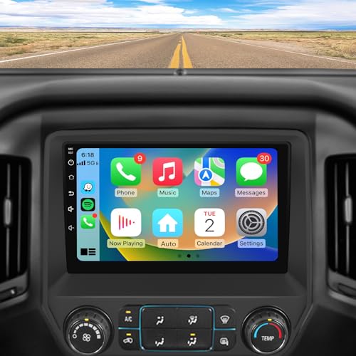 [4+64G] Vratzn Qualcomm Android 13 Car Radio Stereo for Chevy Silverado GMC Sierra 2014-2018 Built-in Bluetooth 5.0 with Backup Camera