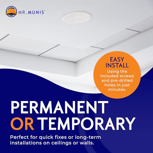 image for MR MUNIS Mr. Munis - 5 Inch White Metal Ceiling Plate Cover - Cover Pl