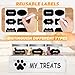 qeerable Dog Treat Container for Countertop - Dog Food Storage with 3 Jars - Pet Food Organizer For Puppy - Airtight White Wooden Dog Treat Storage With Lids - Great Gift for Pet Dog Owners