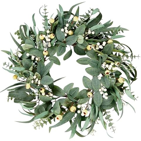Sggvecsy 21 Inch Eucalyptus Wreath Cover