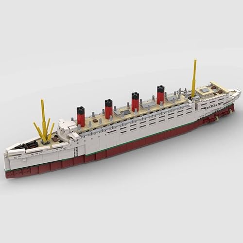 Miniatura 7 de Technic RMS Mauretania - Juego de construcción grande a escala 1400, compatible con Lego 10294 (1871 piezas)