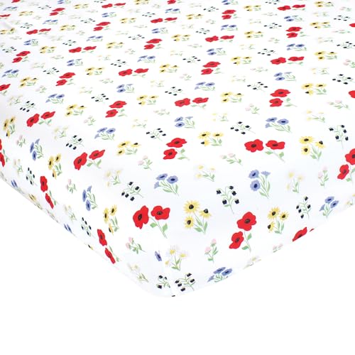 Image of Hudson Baby Unisex Baby Cotton Fitted Crib Sheet, Wildflower, One Size