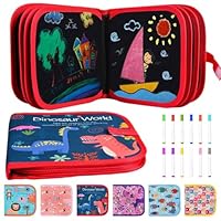 Libro Da Colorare Ad Acqua Riutilizzabile - 14 Pagine Con 12 Penne - Gioco Educativo Per Bambini - Foto 8