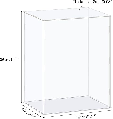 Miniatura 2 de MECCANIXITY Caja de exhibición de acrílico Escaparate claro de la protección a prueba de polvo 12.2x6.3x14.1 pulgadas para exhibición de