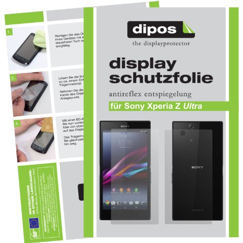 dipos Films de Protection d'écran pour Sony Xperia Z Ultra (4 unités - respectivement 2 unités pour Le Recto et 2 unités pour Le Verso) - Antireflet Mat...