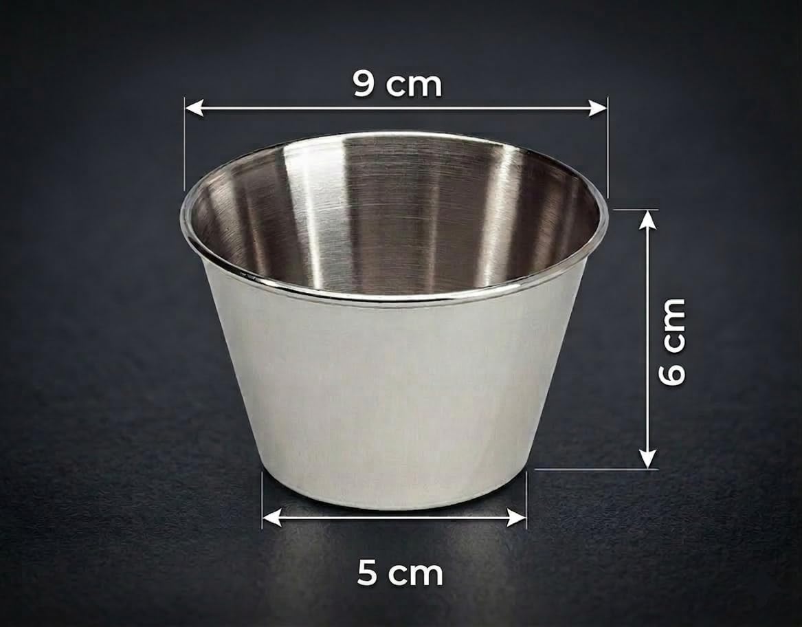 EUROXANTY 6 Flaneras de acero inoxidable, Flaneras individuales, Moldes para repostería, Molde para flan, Flanera para postres, Para repostería, Para salsas, Antiadherente, Gelatina, Ø9 cm