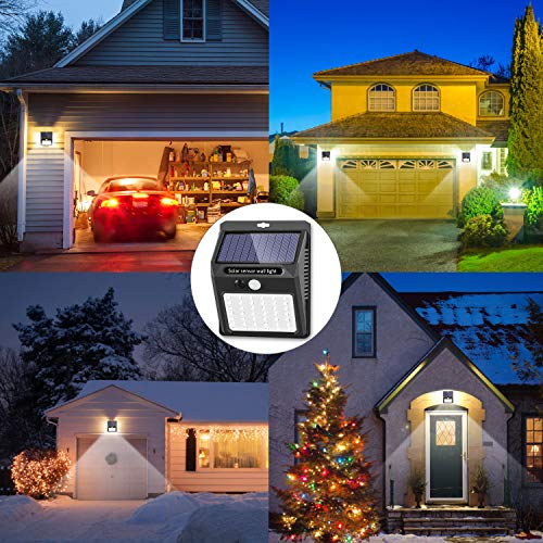 Solar Lights Outdoor [42 LED/3 Working Mode], SEZAC Solar Security Lights Solar Motion Sensor Lights Wireless IP 65 Waterproof Outdoor Lights for Garden Fence Patio Garage (6 Pack)
