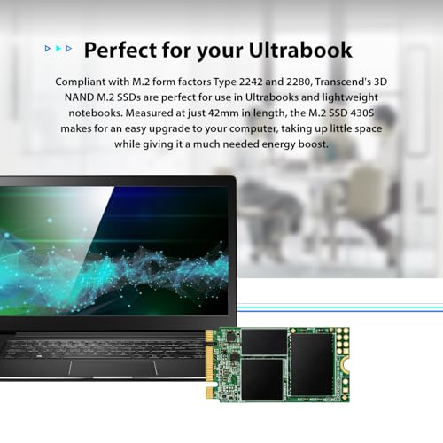 Image of Transcend 128GB M.2 2242 Internal (SSD) Solid State Drive | SATA III 6Gb /s | SSD 430S | 3D NAND | Read /Write - up to 560 /350 MB /s | 70 TBW | 5 Yrs. Warranty | TS128GMTS430S
