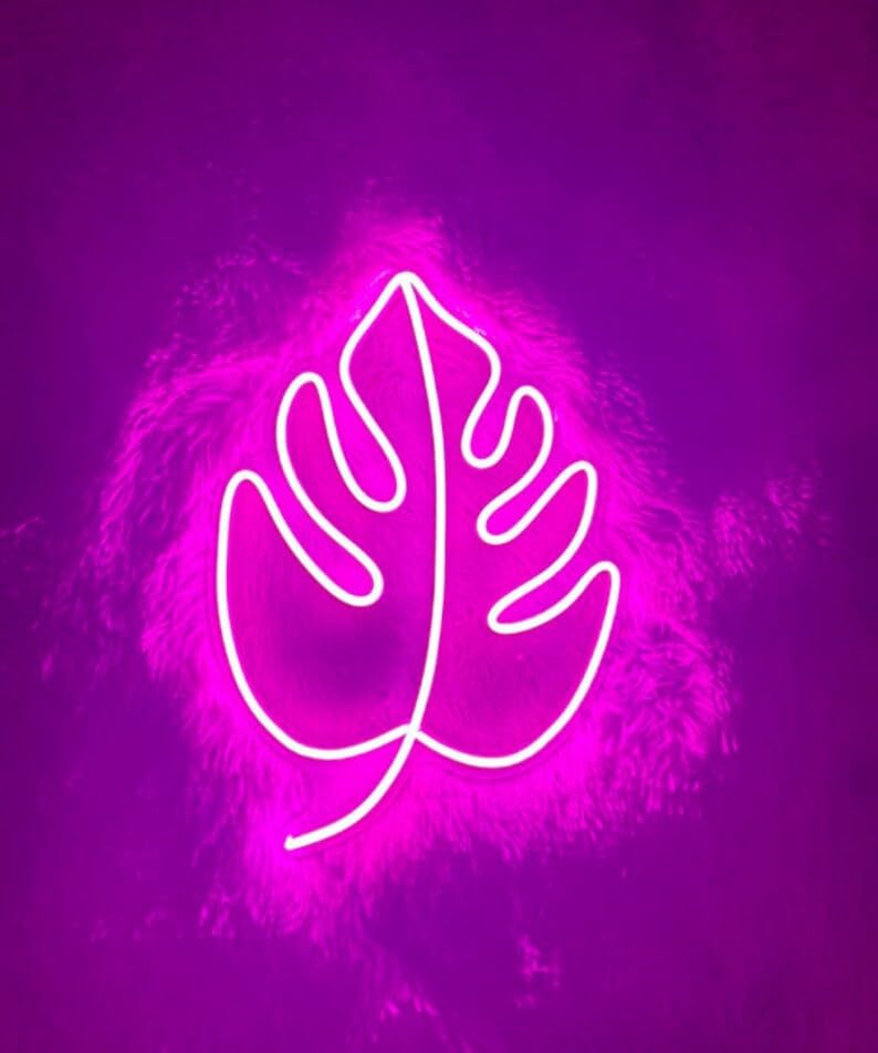 Miniatura 3 de Monstera Leaf LED Neon Sign, Custom Neon Sign Led Sign for Bedroom Room Home Yard Bar Party Wall Decor Neon Wall Art Cute Neon Sign Yard Neon Sign