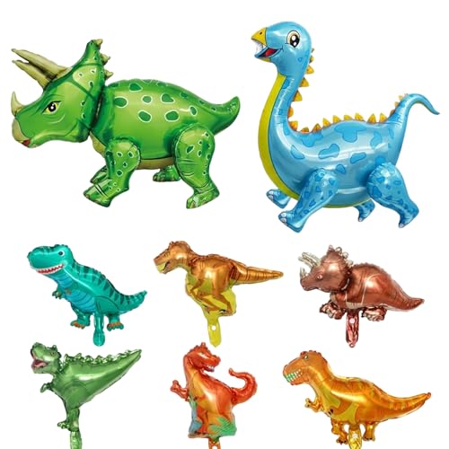 8Pcs Inflatable Dinosaurs Party Decorations Large Balloons for Festive Events Giant Dinosaur Animal Balloons Set Dinosaur Decorations for Various Celebrations Inflatable Animals for I