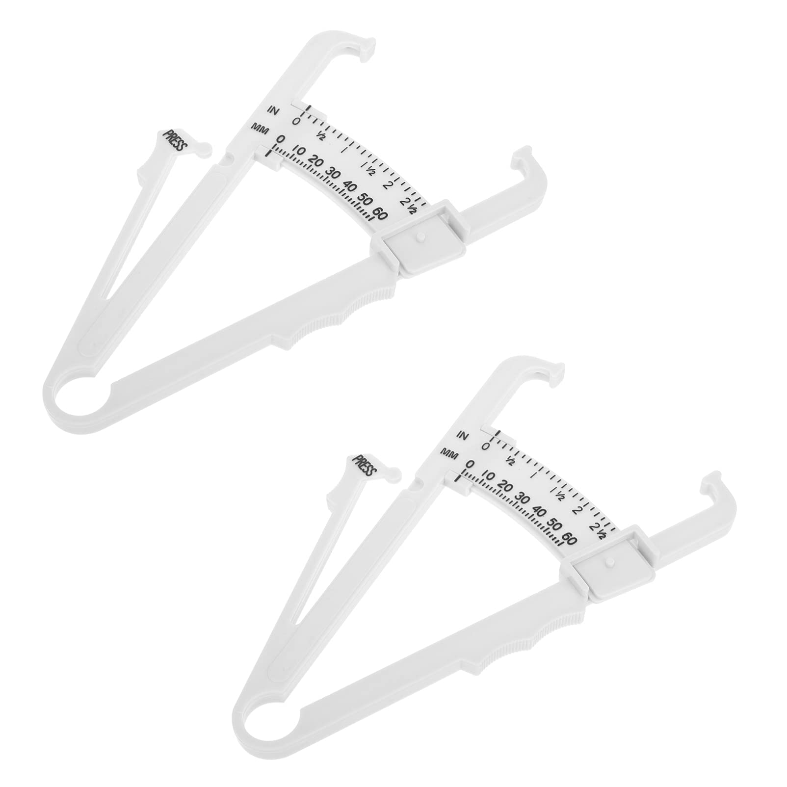 HAWILLOSCH 2pcs Fat Caliper Digital Body Tape Measure Body Fat Tape Body Fat Ruler Body Fat Testers Skinfold Caliper Skin Caliper Test Measuring Tape Handheld Fat Measurer Abs Plastic White
