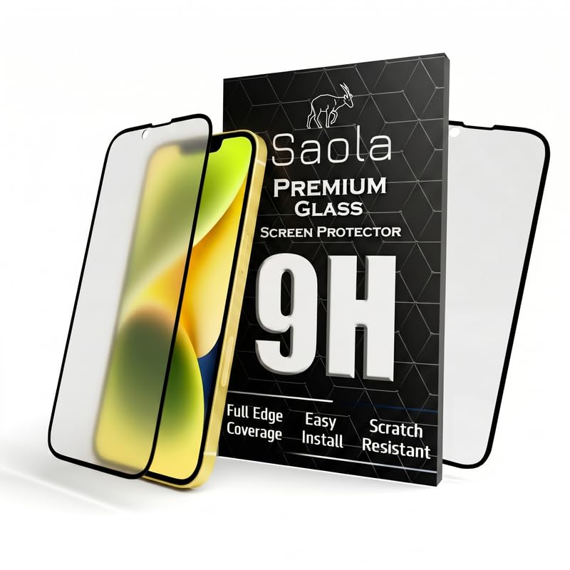 Image of Saola HD Matte Tempered Glass With 18H Hardness For Apple Iphone 14 Plus (PACK OF 1) with Hassle-less Installation Kit. Full screen Coverage. 6.7 inch