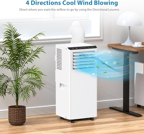 Image of Portable Air Conditioners 8000 BTU, 3-In-1 Portable AC Unit Cools Up to 350 Sq.Ft With Dehumidifier, Fan, Cooling Mode & Window Kit, Room Air Conditioner Portable for Bedroom, Living Room, Office