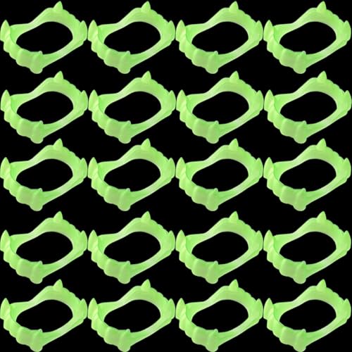 ROYHOO 36PCS Halloween Glowing Vampire Fangs Bulk Glow in The Dark Plastic Teeth Halloween Party Supplies Reusable Fake Teeth Dress up Costume Cosplay Accessory for Kids Halloween Decoration