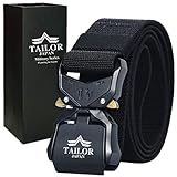 [TAILOR JAPAN] 新型 ワンタッチベルト サバゲーベルト タクティカルベルト ミリタリーベルト タクティカル ベルト サバゲー装備 作業用 SWAT 軽量 1000Dナイロン製 フリーサイズ (ブラック)