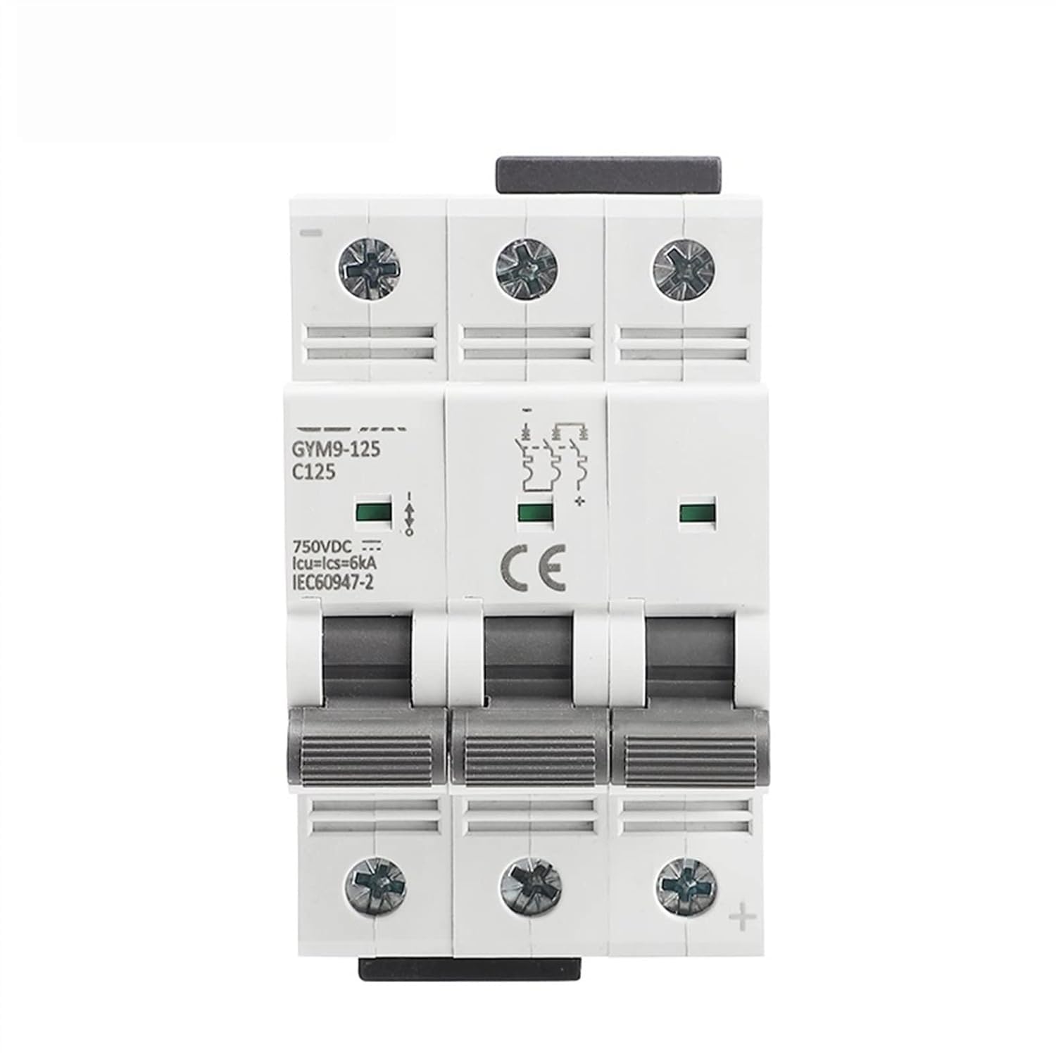 AVSBBYEPS GYM9-125 DC MCB 750VDC Mini Din Rail 80A 100A 125A 6KA 3 Phase 1Pcs(80a)