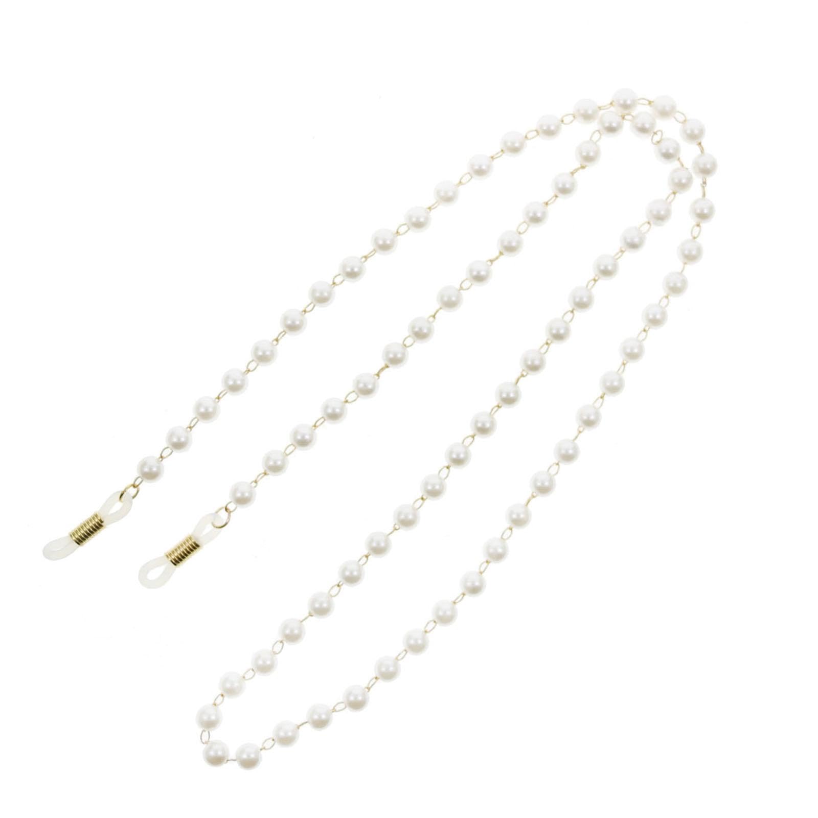 Glasses Chain Necklace Portable Eyewear Holder Beaded Eyeglass Chain Gold-image-46