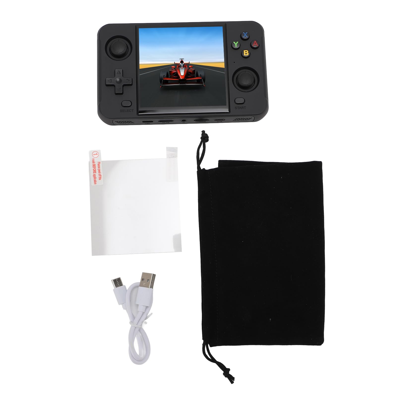 Console di Gioco Portatile con Schermo da 4 Pollici, Console di Gioco Portatile Open Source con Oltre 10.000 Giochi Integrati per Emulatori 3D Mainstream a 64 Bit (Black)