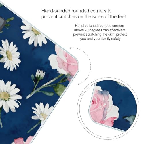 Balanza digital floral estilo navy pink para baño miniatura 4