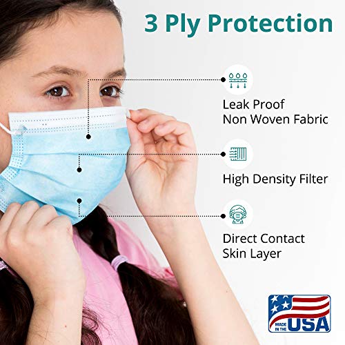 Dre 3 Ply Disposable Face Masks, 20 Count - Made In The Usa - Medical Grade #TOP1