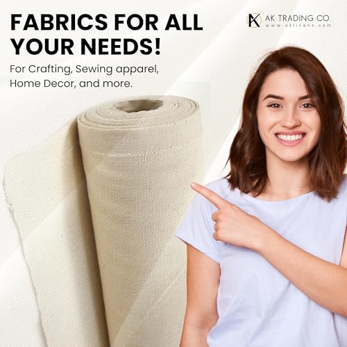 Image of AK Trading CO. | Premium 7oz Natural Cotton Duck Canvas Fabric | 60'' Wide | Arts & Crafts, Upholstery, Home Projects - Lightweight & Durable - Perfect for Crafts, Apparel, and Decor - 50 Yards