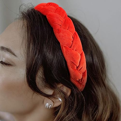 Image of DRESHOW Braided Headbands for Women Velvet Hair Hoop Elastic Criss Cross Hair Bands Accessories