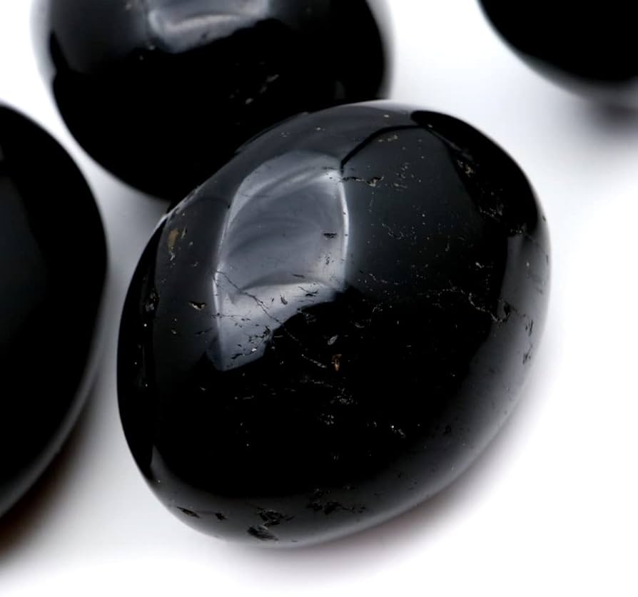 Amazon.co.jp: 表面ツヤツヤ モリオン（黒水晶）タンブル さざれ石