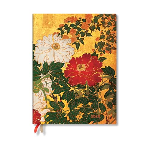 Paperblanks | 2026 Natsu | Rinpa Florals | 12-Month Planner Flexis | Ultra | Vertical | Elastic Band | 176 Pg | 100 GSM