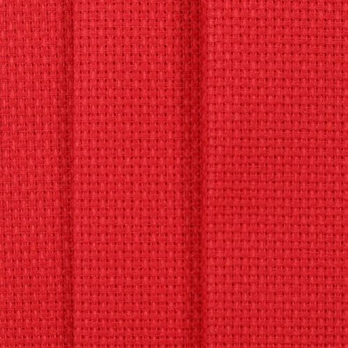 Image of KCS 16 Count Cotton Cross Stitch Aida Cloth Needlework Fabric (Red,19 inch x 28 inch)