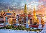 Loccor Fabric 7x5ft Bangkok Thailand Backdrop Grand Palace Wat Phra Keaw Asian Landmark Tourist Attraction Photography Background Travel Party Decorations Wedding Portrait Photoshoot Props Wallpaper