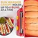 Nostalgia Holds 8 Regular Sized or 4 Foot Long Hot Dogs and 6 Bun Capacity, Stainless Steel Rollers, Perfect for Breakfast Sausages, Brats, Taquitos, Egg Rolls, Red/Yellow