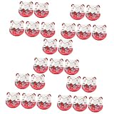 Cabilock 25 Piezas Gato suertudo estatuilla de gato japonés colgantes de con el brazo que agita estatuas de s en miniatura cuentas de cerámica cuentas de collar de rojo