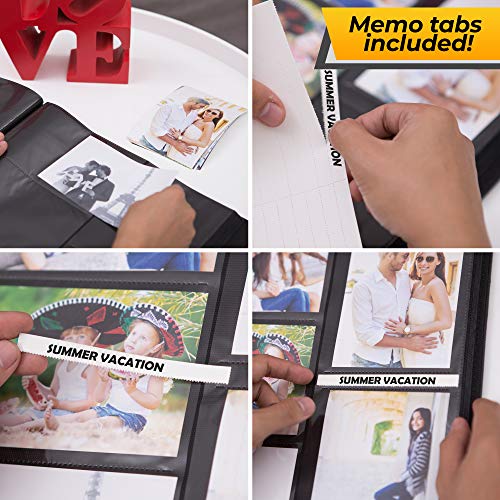Parah Life Premium 500 Photo Family Wedding Anniversary Baby Vacation Album Sewn Bonded Leather Book Bound Multi Directional 500 4x6 Photos 5 Per Page Large Capacity Deluxe Customizable (Silver) - Thumbnail 3