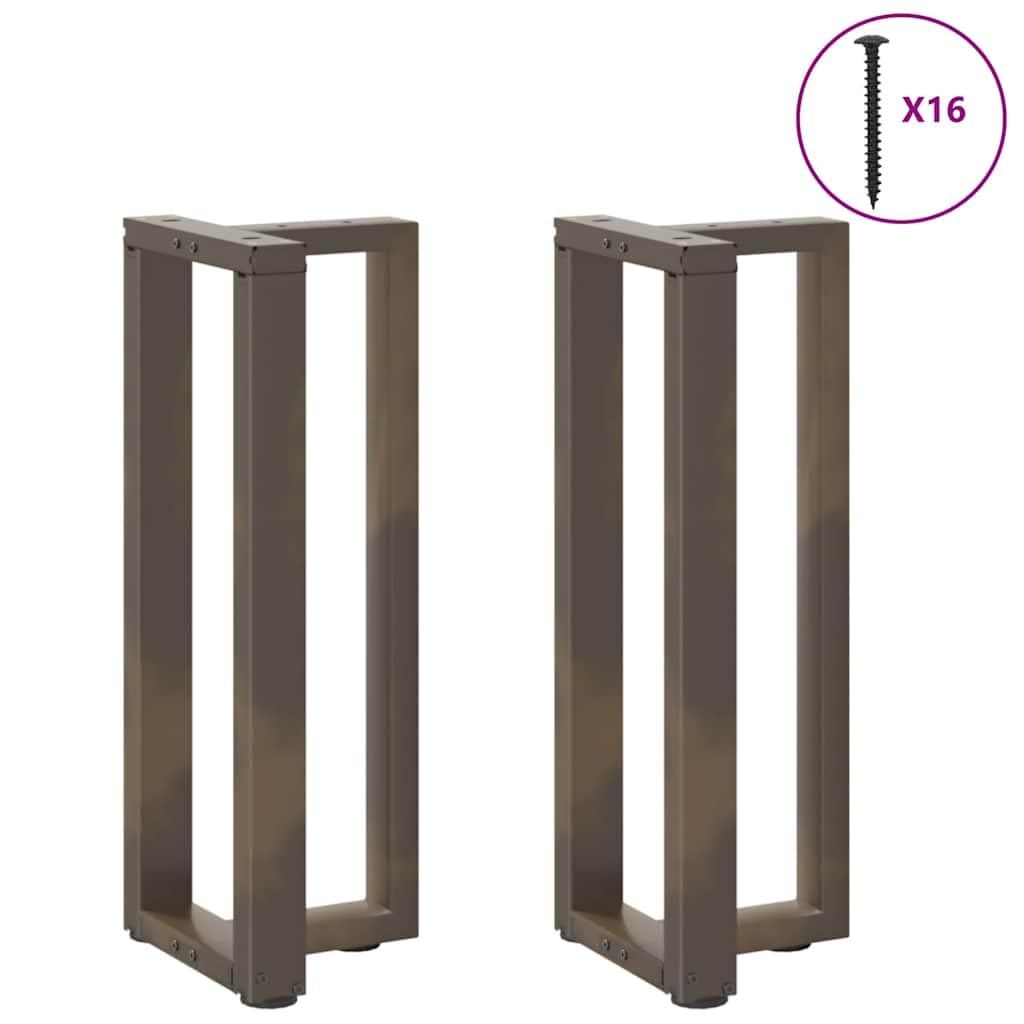 Nogi stołu konsolowego w kształcie litery T ze stali naturalnej malowane proszkowo, 38 x 25 x 72-73 cm, z regulacją wysokości, 2 sztuki, stabilne nogi stołu do stołu, do salonu, biura