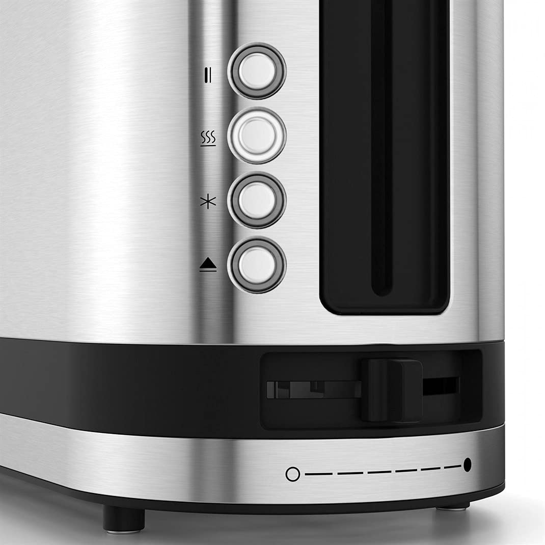 WMF Küchenminis Toaster Langschlitz mit Brötchenaufsatz, 2 Scheiben, XXL, Bagel-Funktion, Langschlitztoaster mit 7 Bräunungsstufen, 900W, Toaster edelstahl matt