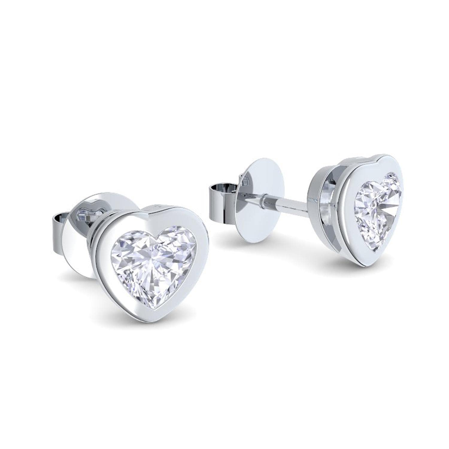 Herz Ohrstecker Silber 925 Gratis Premium Etui mit Ich liebe Dich Gravur